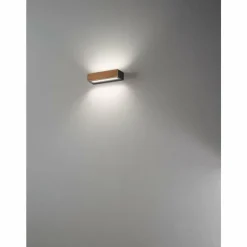 Lampes En Bois-Luminaires Fabas Luce Applique murale Fabas Luce Hazel LED Bois foncé, Noir, 1 lumière