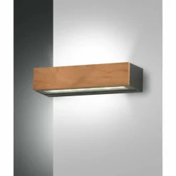 Lampes En Bois-Luminaires Fabas Luce Applique murale Fabas Luce Hazel LED Bois foncé, Noir, 1 lumière