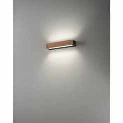 Lampes En Bois-Luminaires Fabas Luce Applique murale Fabas Luce Hazel LED Bois foncé, Noir, 1 lumière
