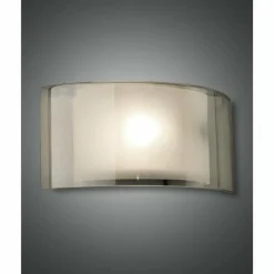Suspension Verre Fumé-Luminaires Fabas Luce Applique murale Fabas Luce Alide Blanc, 1 lumière