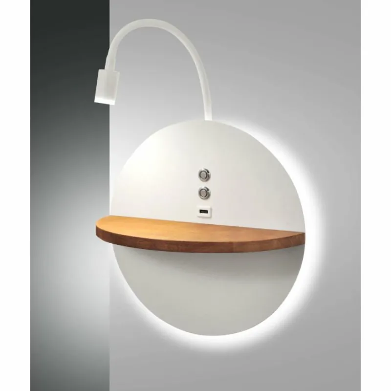 Lampes En Bois-Luminaires Fabas Luce Applique murale Fabas Luce Dual LED Écru, Blanc, 2 lumières