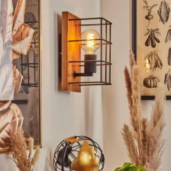 Lampes Industrielles-hofstein Applique murale Fevaag Écru, Noir, 1 lumière