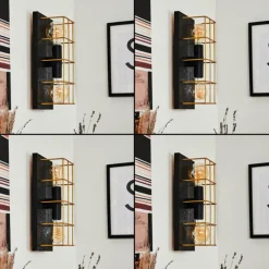 Lampes Dorées-hofstein Applique murale Fevaag Or, Noir, 2 lumières