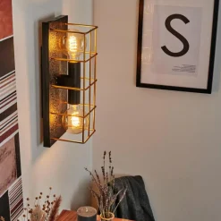 Lampes Dorées-hofstein Applique murale Fevaag Or, Noir, 2 lumières