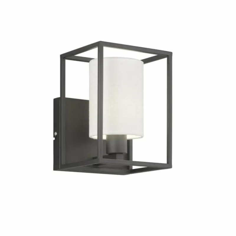 Lampes En Tissu-Luminaires Fischer & Honsel Applique murale Fischer & Honsel Gilli Noir, 1 lumière