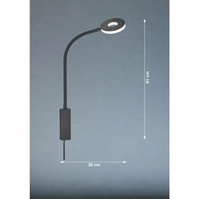 Luminaires Fischer & Honsel Applique murale Fischer & Honsel Cama LED Noir, 1 lumière* Éclairage Led