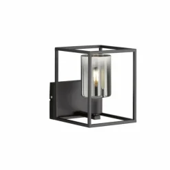 Suspension Verre Fumé-Luminaires Fischer & Honsel Applique murale Fischer & Honsel Iska Noir, 1 lumière