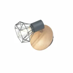 Lampes En Bois-Luminaires Fischer & Honsel Applique murale Fischer & Honsel Ran Gris, Couleur bois, 1 lumière