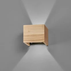 Lampes En Bois-Luminaires Fischer & Honsel Applique murale Fischer & Honsel Paloma LED Bois clair, 2 lumières