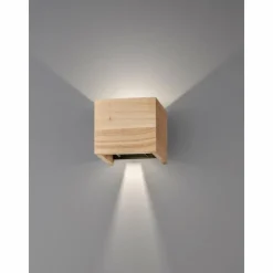 Lampes En Bois-Luminaires Fischer & Honsel Applique murale Fischer & Honsel Paloma LED Bois clair, 2 lumières