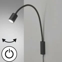 Luminaires Fischer & Honsel Applique murale Fischer & Honsel Justi LED Noir, 1 lumière* Éclairage Led