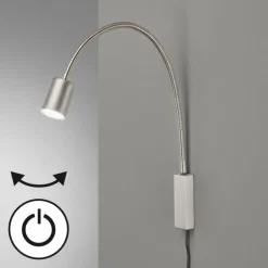 Luminaires Fischer & Honsel Applique murale Fischer & Honsel Justi LED Nickel mat, 1 lumière* Éclairage Led