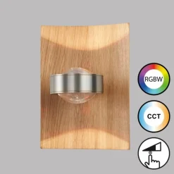 Luminaires Fischer & Honsel Applique murale Fischer & Honsel SHINEWOOD LED Nickel mat, 1 lumière* Appliques