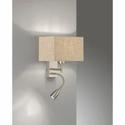 Lampes En Tissu-Luminaires Fischer & Honsel Applique murale Fischer-Honsel Dream Nickel mat, 1 lumière