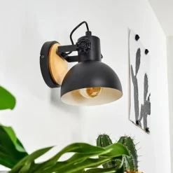 Luminaires Scandinaves-hofstein Applique murale Flagstaff Bois clair, Noir, 1 lumière