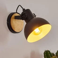 Luminaires Scandinaves-hofstein Applique murale Flagstaff Bois clair, Noir, 1 lumière