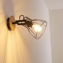 Lampes Vintages & Rétros-hofstein Applique murale Forshaga Brun, 1 lumière