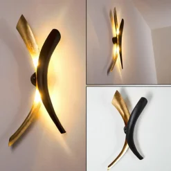 Lampes Dorées-hofstein Applique murale Forsheda Noir, 2 lumières