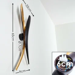 Lampes Dorées-hofstein Applique murale Forsheda Noir, 2 lumières