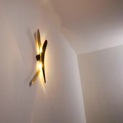 Lampes Dorées-hofstein Applique murale Forsheda Noir, 2 lumières