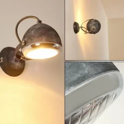 hofstein Applique murale Foverup Chrome, Gris, 1 lumière