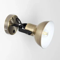 Lampes Dorées-hofstein Applique murale Fresno Noir doré, 1 lumière