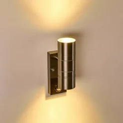 hofstein Applique murale Froslev LED Chrome, 2 lumières, Détecteur de mouvement