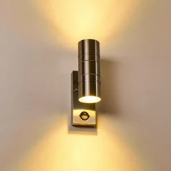 hofstein Applique murale Froslev LED Chrome, 2 lumières, Détecteur de mouvement