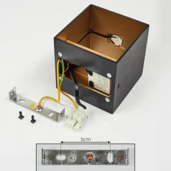 hofstein Applique murale Fulufo LED Cuivre, Noir, 1 lumière