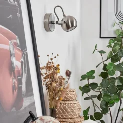 Lampes Industrielles-hofstein Applique murale Gadmen Chrome, Nickel mat, 1 lumière