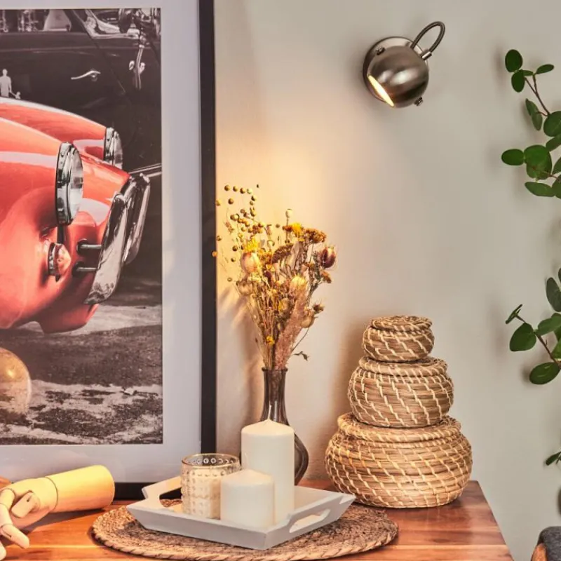 Lampes Industrielles-hofstein Applique murale Gadmen Chrome, Nickel mat, 1 lumière