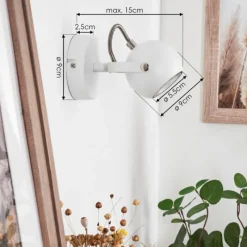 hofstein Applique murale Gadmen Chrome, Blanc, 1 lumière