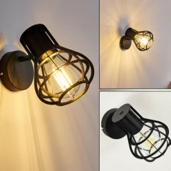 Luminaires Rustiques-hofstein Applique murale Gainesville Noir, 1 lumière