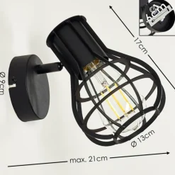 Luminaires Rustiques-hofstein Applique murale Gainesville Noir, 1 lumière