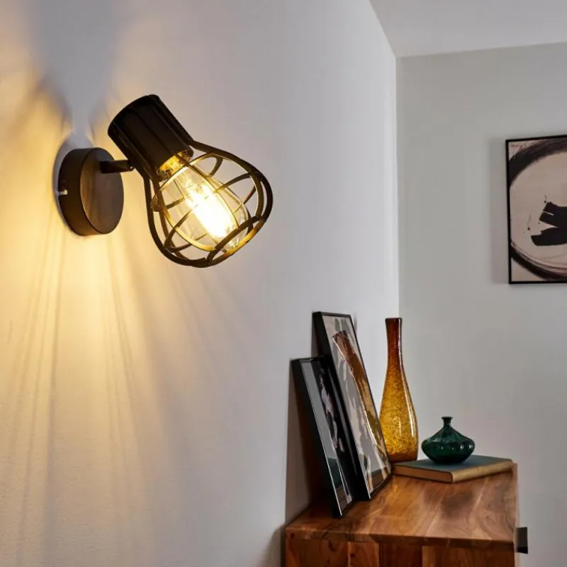 Luminaires Rustiques-hofstein Applique murale Gainesville Noir, 1 lumière