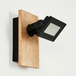 Lampes En Bois-hofstein Applique murale Giresta LED Brun, Noir, 1 lumière