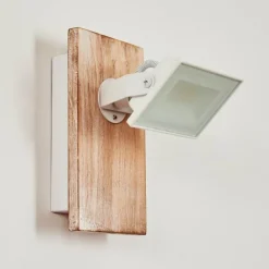 Lampes Vintages & Rétros-hofstein Applique murale Giresta LED Brun, Blanc, 1 lumière