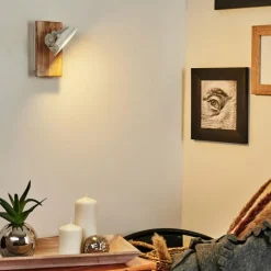 Lampes Vintages & Rétros-hofstein Applique murale Giresta LED Brun, Blanc, 1 lumière