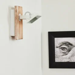 Lampes Vintages & Rétros-hofstein Applique murale Giresta LED Brun, Blanc, 1 lumière