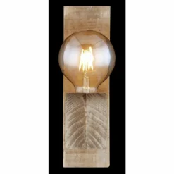 Luminaires Scandinaves-Luminaires Globo Lighting Applique murale Globo ADALIE Bois clair, Noir, 1 lumière