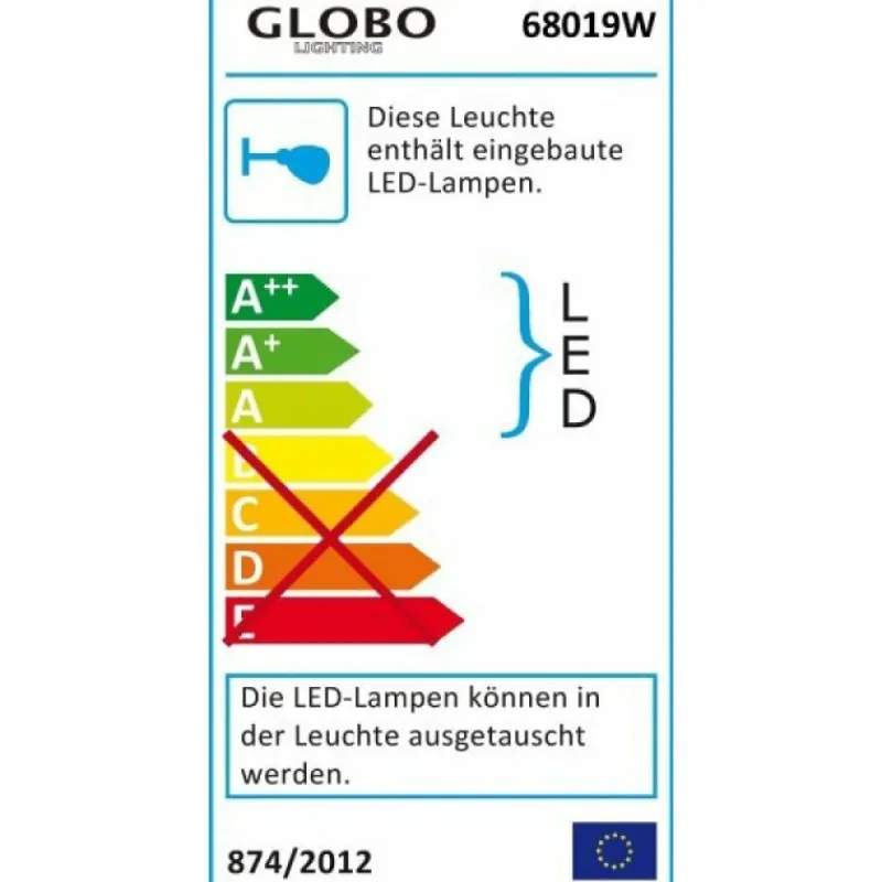 Luminaires Globo Lighting Applique murale Globo AVARI Nickel mat, 1 lumière