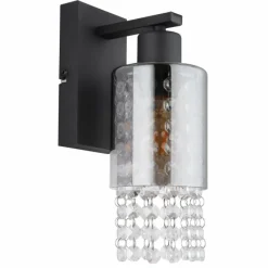 Suspension Verre Fumé-Luminaires Globo Lighting Applique murale Globo BACKEY Noir, 1 lumière