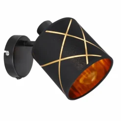 Lampes En Tissu-Luminaires Globo Lighting Applique murale Globo BEMMO Noir, 1 lumière