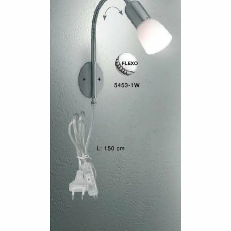 Luminaires Globo Lighting Applique murale Globo CATHY Acier inoxydable, Nickel mat, 1 lumière