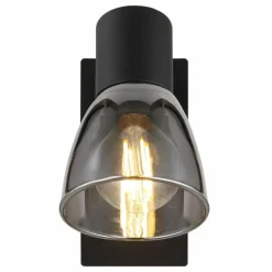 Suspension Verre Fumé-Luminaires Globo Lighting Applique murale Globo CLAUDE Noir, 1 lumière