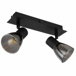 Suspension Verre Fumé-Luminaires Globo Lighting Applique murale Globo CLAUDE Noir, 2 lumières