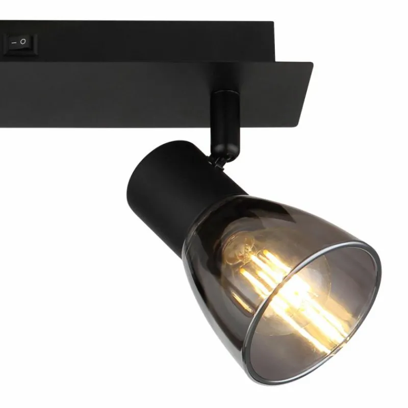 Suspension Verre Fumé-Luminaires Globo Lighting Applique murale Globo CLAUDE Noir, 2 lumières