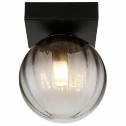 Suspension Verre Fumé-Luminaires Globo Lighting Applique murale Globo DALLERTA Noir, 1 lumière