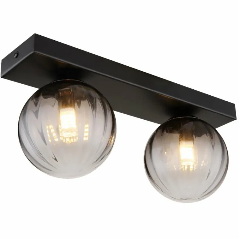 Suspension Verre Fumé-Luminaires Globo Lighting Applique murale Globo DALLERTA Noir, 2 lumières