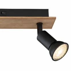 Lampes En Bois-Luminaires Globo Lighting Applique murale Globo DREW Brun, Noir, 2 lumières